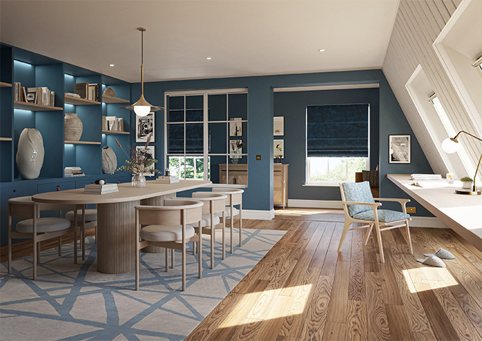 Cyrus Crushed Velvet, Royal Blue - Twist&Fit Roman Blind - Image 6